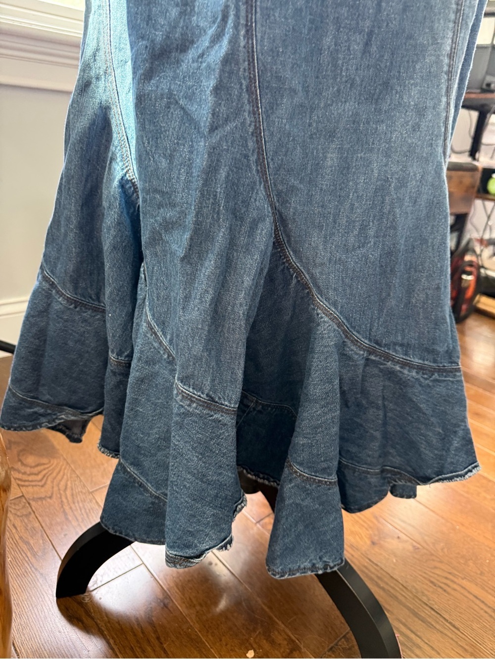 Style & Co. Blue Denim Flared Midi Skirt Size 10 - Picture 5 of 6
